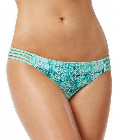 Bottoms Women's Strappy Hipster Bikini Bottoms (Large- Aqua Seaswell Green) - CS184KA9S2R $28.35