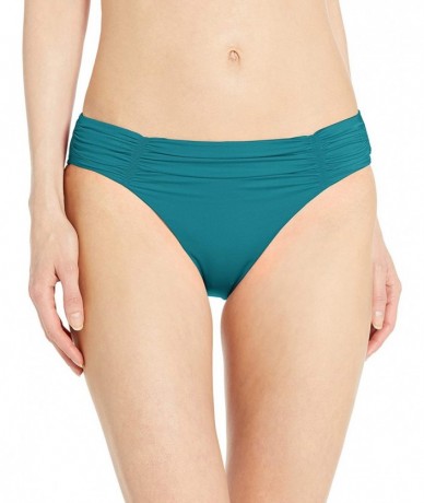 Bottoms Women's Gathered Front Retro Bikini Bottom Swimsuit with Full Coverage - Shine on Eden - C318KHGQUZK $67.24