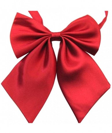 Cover-Ups Women's Solid Color Bow Tie School Student Sailor Suit Bowknot Adjustable Ribbon - Red - C918OTNXL62 $19.81