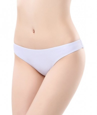 Bottoms Women's Swimwear Swim Shorts Briefs Cheeky Ruched Hipster Bikini Bottoms - Venice White - C91850MRSAT $33.00