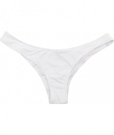 Bottoms Women's Swimwear Swim Shorts Briefs Cheeky Ruched Hipster Bikini Bottoms - Venice White - C91850MRSAT $33.00