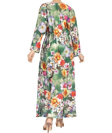 Cover-Ups Women's One Size Loose Blouse Tops Summer Kimono Cardigan Maxi Dress - Green_x813 - CN18I0UHXT4 $39.32