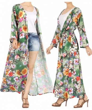 Cover-Ups Women's One Size Loose Blouse Tops Summer Kimono Cardigan Maxi Dress - Green_x813 - CN18I0UHXT4 $39.32