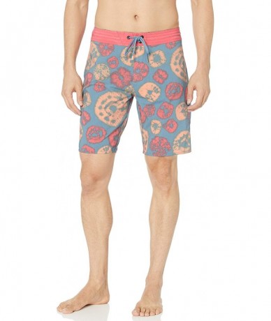 Board Shorts Men's Dot Dye Stoney 19" Stretch Boardshort - Cayenne - CT18MC8O44Y $87.50