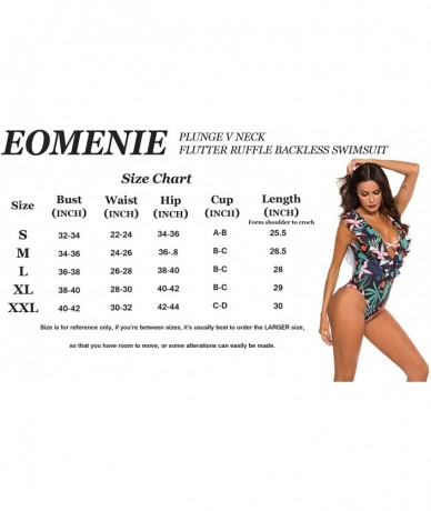 One-Pieces Women's One Piece Swimsuit Deep V-Neck Ruffle Monokini Swimwear Padded Bathing Suit - C-15 - CE193WU6DWH $49.80