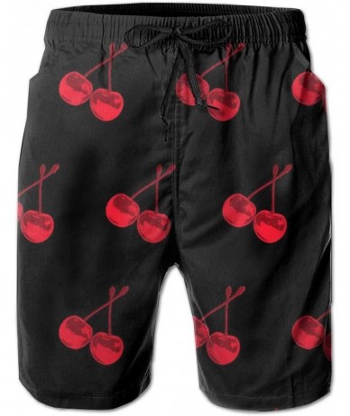 Board Shorts Classic Men's Swim Trunks Beach Shorts with Pockets (Red Cherry) - Red Cherry - C818TIU2YO4 $44.41