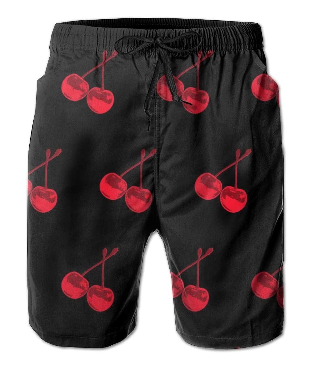 Board Shorts Classic Men's Swim Trunks Beach Shorts with Pockets (Red Cherry) - Red Cherry - C818TIU2YO4 $44.41