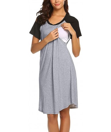 Cover-Ups Womens Nursing Dress Nightgown Nightdress Hospital Gown Delivery/Labor/Maternity/Pregnancy Soft Breastfeeding Dress...