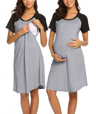 Cover-Ups Womens Nursing Dress Nightgown Nightdress Hospital Gown Delivery/Labor/Maternity/Pregnancy Soft Breastfeeding Dress...