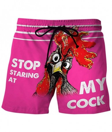 Board Shorts Men's Funny Novelty Cock Printed Drawstring Casual Beach Shorts Swim Trunks Festival Summer Holiday Beachwear - ...