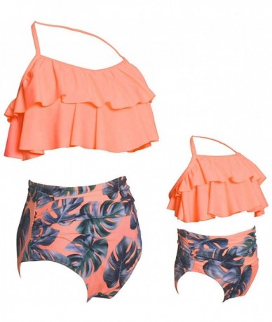 Sets Summer Cute Baby Girls Bikini Set Family Matching Swimwear Mommy and Me Swimsuit（ - Peach - C118D7C9AZC $32.55