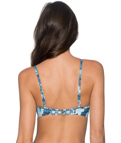 Tops Women's Iconic Twist Bra Sized Bandeau Tankini Top Swimsuit - Vintage Blooms - CA1875RT6X2 $45.35