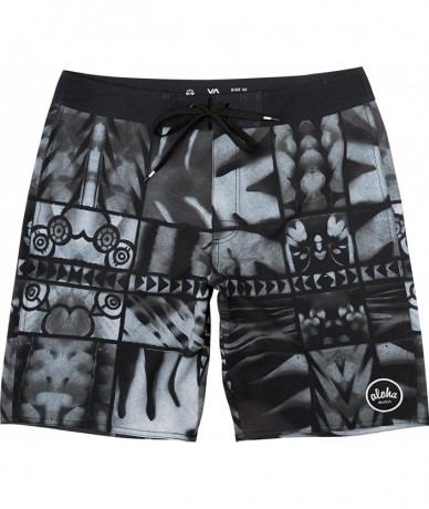 Board Shorts Men's Ancell Flora Trunk - Black - CI17YHNQO05 $63.84