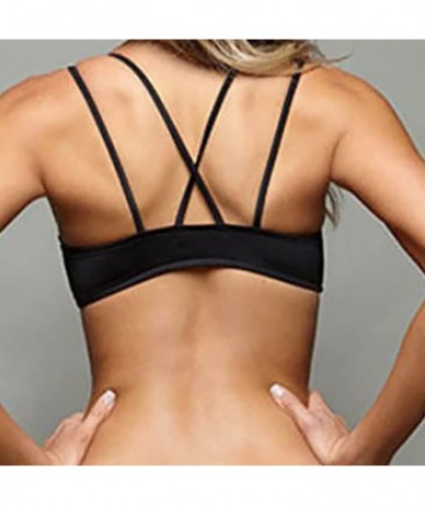 Sets Summer Women Bandage Push-up Bikini Tops New Padded Bra Swimsuit Swimwear Beachwear Suit - Black - CJ193X02SO3 $19.60