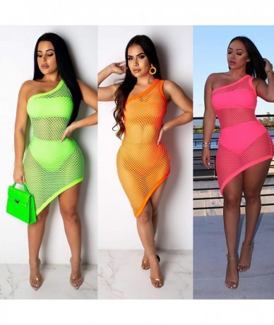 Cover-Ups 3 Pieces Swimwear for Women Bandeau Top + Bikini Bottom + Mesh See Through Cover Up Dress - 1 Light Green - CL18R0I...