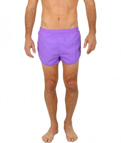 Trunks Men's Basic Running Shorts Swimwear Trunks - Neon Purple - CS11VXW8VNT $32.52