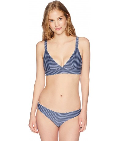 Tops Women's Wave Lines Halter Bikini Top - Indigo/Indigo - CL188ZIM2NX $69.69