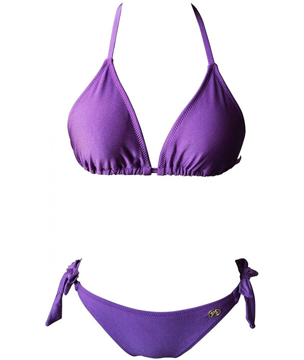 Sets Fashion Women's Sexy Two Piece Bikini Set Bathing Suits - Purple - CS18RO4K4MN $25.19