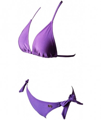 Sets Fashion Women's Sexy Two Piece Bikini Set Bathing Suits - Purple - CS18RO4K4MN $25.19