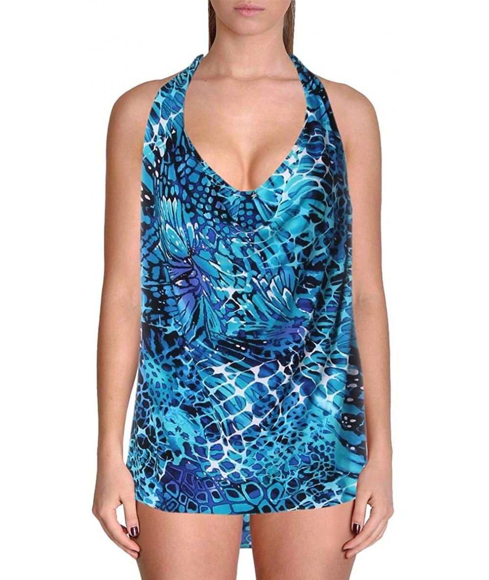 Tankinis Womens Sophie Printed Underwire Tankini Swim Top - CB18CMN0ZX8 $89.27