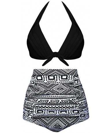 Racing Women Bikini Sets Two Piece Vintage Polka Dot High Waisted Tiered Swimsuit Bathing Suits Swimwear - Z-3 Gray - C518TGX...