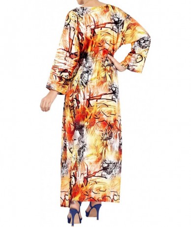 Cover-Ups Women's One Size Loose Blouse Tops Summer Kimono Cardigan Maxi Dress - Pumpkin Orange_a775 - CM18R40U3ZA $40.47