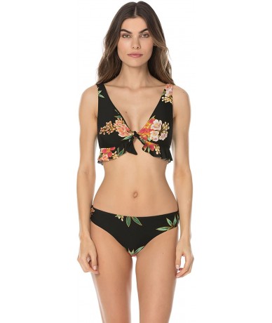 Tops Women's Tropicali Ruffle Tie-Front Bralette Bikini Top - Multi - CE189IG0KXU $56.31