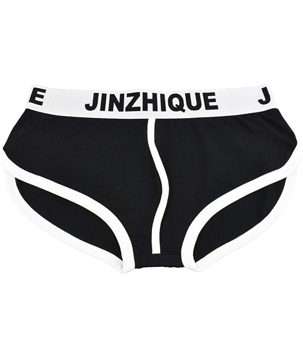 Briefs Mens Splicing Knickers Soft Breathable Underpants Sexy Briefs Underwear Sports Shorts - Black - CN18QN5I2LL $20.04