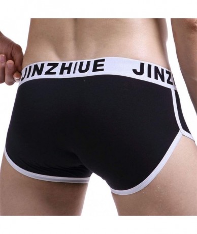 Briefs Mens Splicing Knickers Soft Breathable Underpants Sexy Briefs Underwear Sports Shorts - Black - CN18QN5I2LL $20.04