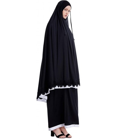 Cover-Ups Women's All-Cover Muslim Dress Set Classic Praying Clothes Saudi Arab Lady Soft Abaya Ethnic Clothes- 2pcs(top+Dres...