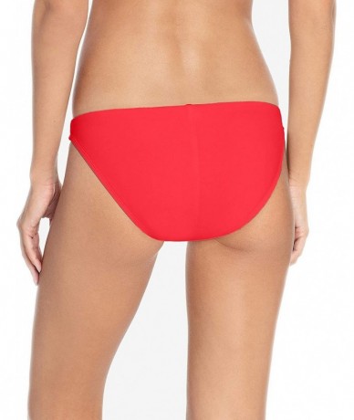 Bottoms Women's Ava Clean Finish Bikini Bottom - Fiery Red - C118SDKKWEK $62.46