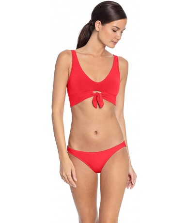 Bottoms Women's Ava Clean Finish Bikini Bottom - Fiery Red - C118SDKKWEK $62.46