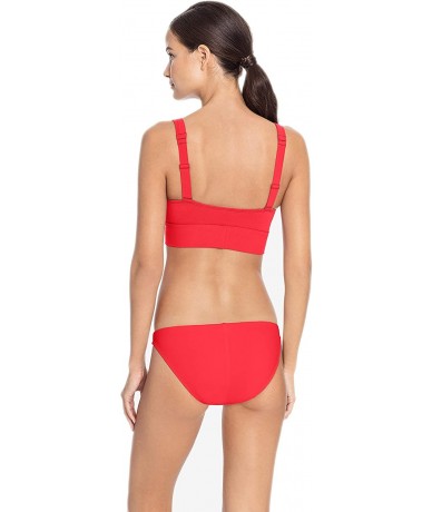 Bottoms Women's Ava Clean Finish Bikini Bottom - Fiery Red - C118SDKKWEK $62.46