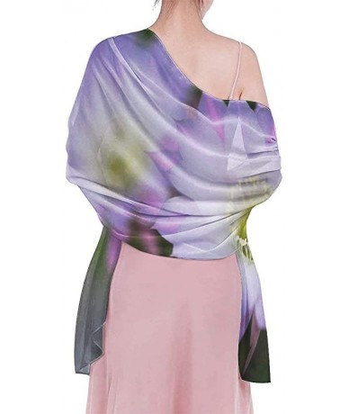 Cover-Ups Women Chiffon Scarf Sunscreen Shawl Wrap Swimsuit Cover Up Beach Sarongs - Purple Fig Cactus Flower - CV19C6NYH3M $...