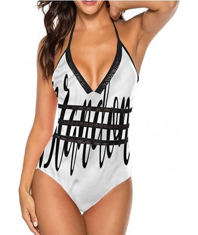 Cover-Ups Women's Sexy Halter Swimsuit Cheerful Transportation So Pretty and Fits - Multi 19 - CF190X5XQKR $76.24