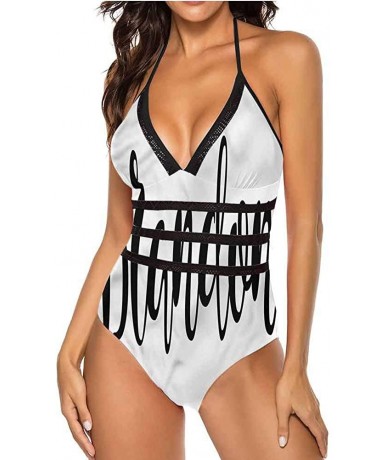 Cover-Ups Women's Sexy Halter Swimsuit Cheerful Transportation So Pretty and Fits - Multi 19 - CF190X5XQKR $76.24