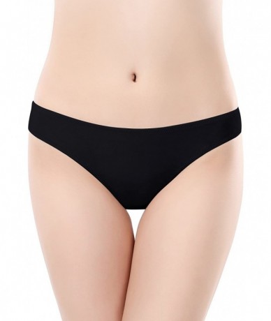 Bottoms Women's Swimwear Swim Shorts Briefs Cheeky Ruched Hipster Bikini Bottoms - Manhattan Black - CY1850MKMH5 $32.19