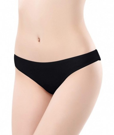 Bottoms Women's Swimwear Swim Shorts Briefs Cheeky Ruched Hipster Bikini Bottoms - Manhattan Black - CY1850MKMH5 $32.19