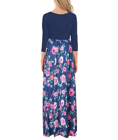 Racing Womens Maxi Dress- Ladies Loose Long Dress Party Dress - Blue-3 - CT18X046G4A $59.11