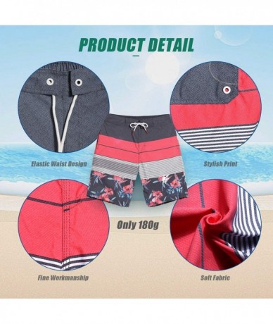 Board Shorts Mens Swim Trunks Quick Dry Beachwear Board Shorts Swimwear with Mesh Lining - Splice Pink - CU18TYW8MY6 $31.56