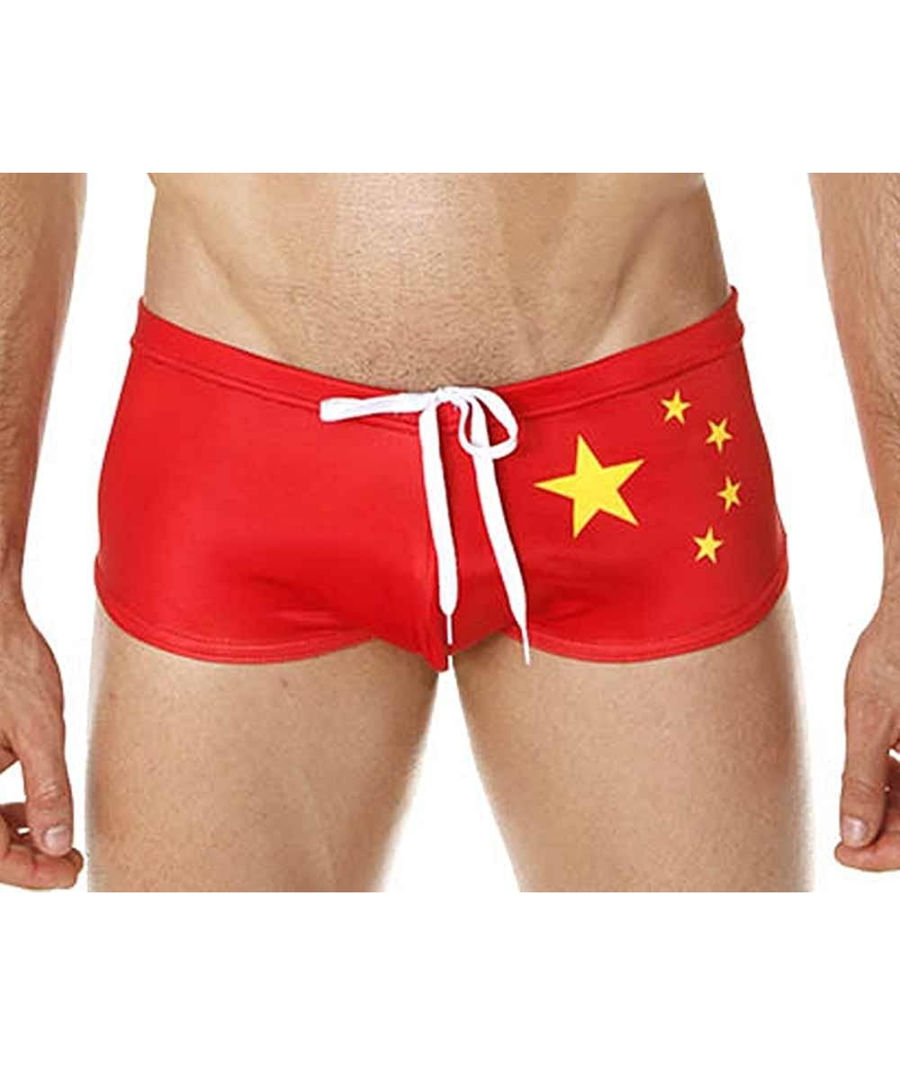 Racing China Flag Swim Boxer - Multicoloured - CU11J00X7CV $41.81