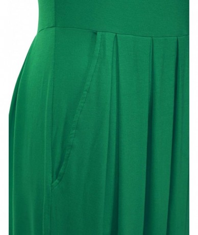 Cover-Ups Women's Long Sleeve Pleated Loose Swing Midi Dress with Pockets (XS-XXL) - Dbd005_kellygreen - CG196XGDZGT $40.21