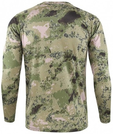 Board Shorts Men's Sport Tops Autumn Camouflage Quick Dry Sweat Long Sleeve Training Shirt - Green - CT18YKZ6MGD $29.41