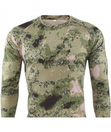 Board Shorts Men's Sport Tops Autumn Camouflage Quick Dry Sweat Long Sleeve Training Shirt - Green - CT18YKZ6MGD $29.41