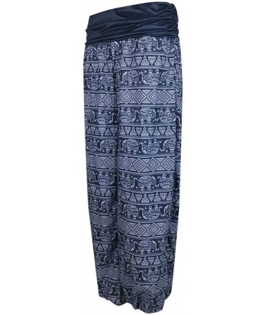 Board Shorts Pants for Women Women's Yoga Pants Loose Elasticity High Waist Print Bohemian Aladdin Harem Pants Navy - Navy - ...