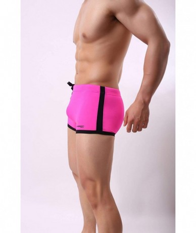 Board Shorts Men's Swim Trunks Swimming Briefs Beach Shorts Boxer Briefs Quickdry - Rose Red - C718Y85QEIY $24.35