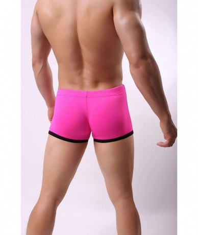 Board Shorts Men's Swim Trunks Swimming Briefs Beach Shorts Boxer Briefs Quickdry - Rose Red - C718Y85QEIY $24.35