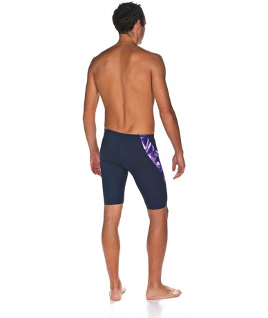 Racing Men's Shattered Glass MaxLife Panel Jammer Swimsuit - Purple - CL18UKLK4AY $82.49