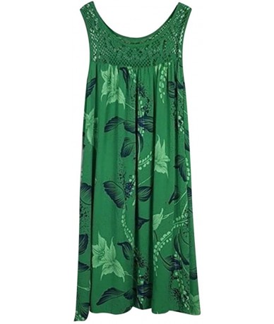 Cover-Ups Women Dress Women's Summer Dresses Womens Plus Size Midi Dress Loose Shift Sleeveless Tank Vest Sun Dress Z 3 Green...