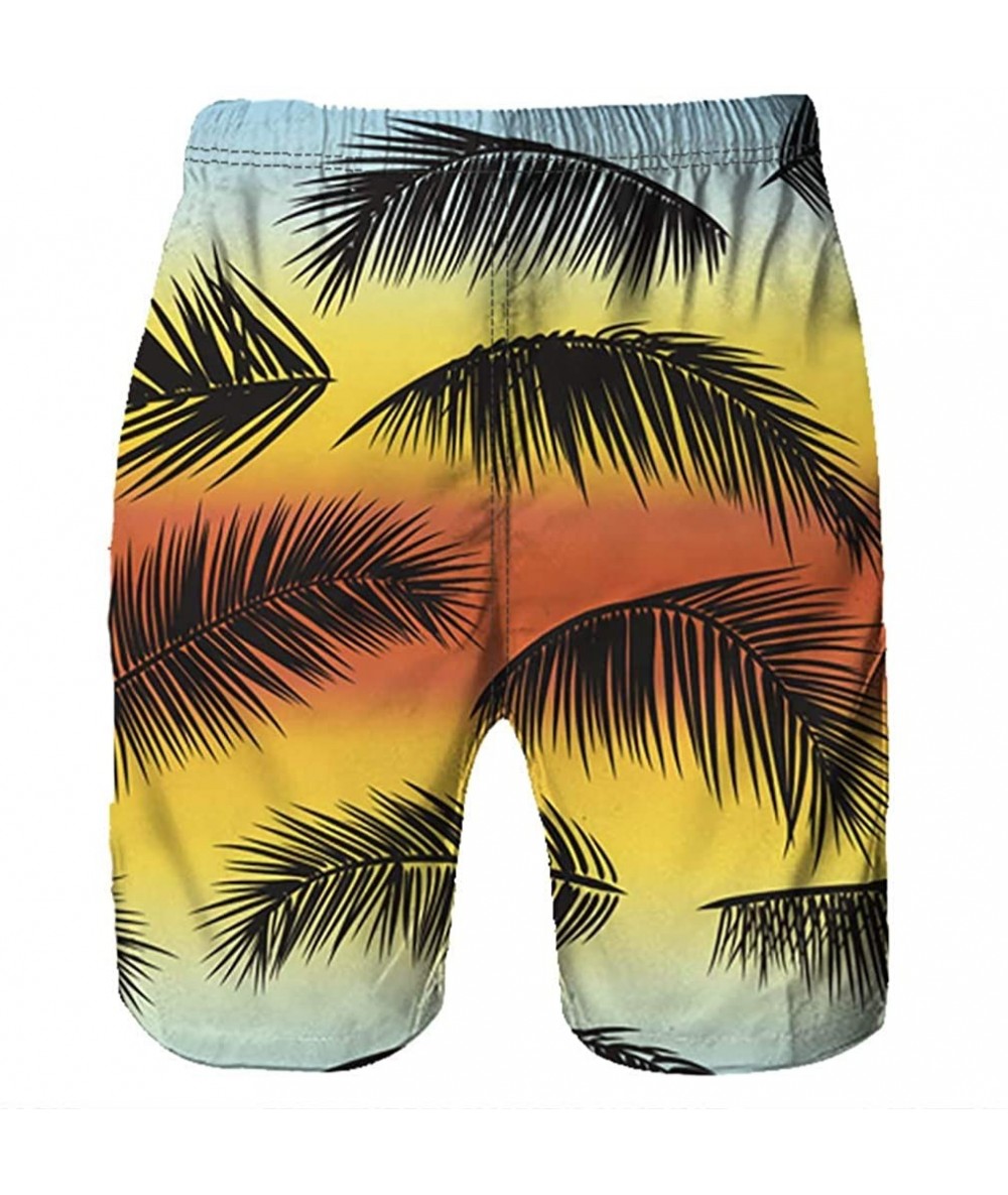 Board Shorts Casual Men 3D Graffiti Printed Swimsuit Elastic Waist Swimwear Shorts Quick Dry Swim Trunks Beach Shorts - Multi...